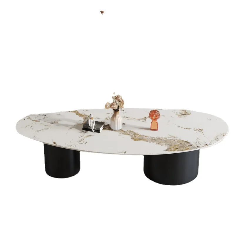 Pandora-shaped rock slab coffee table, Nordic simple special-shaped living room light luxury home creative water drop tea table