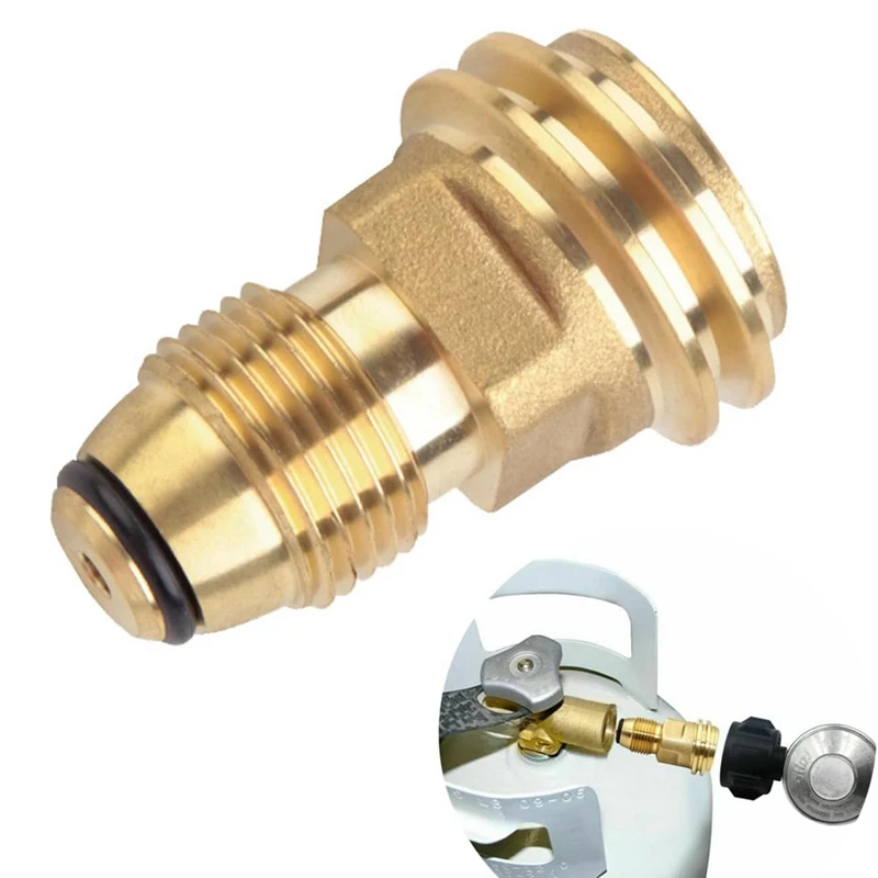 Propane Tank Adapter Converts POL LP Tank Service Valve To QCC1 / Type1 Hose Or Regulator