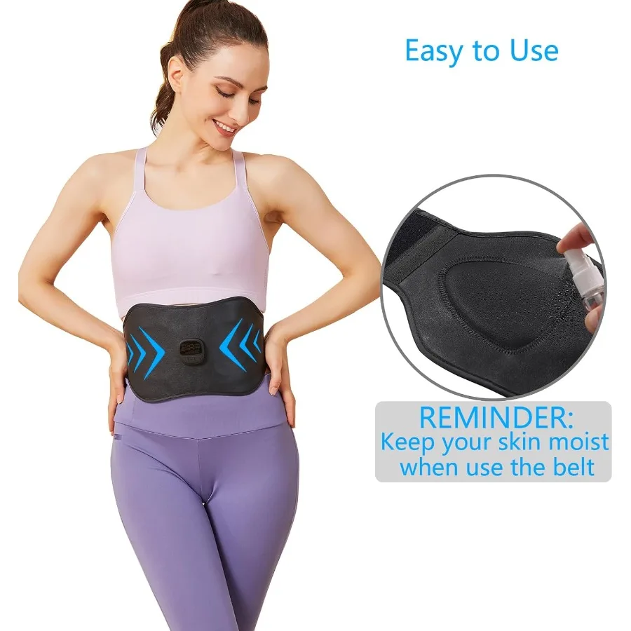 Przenośny stymulator ABS EMS do tonowania mięśni brzucha i całego ciała, sprzęt do ćwiczeń fitness, czarno-niebieski, idealny do użytku domowego i T