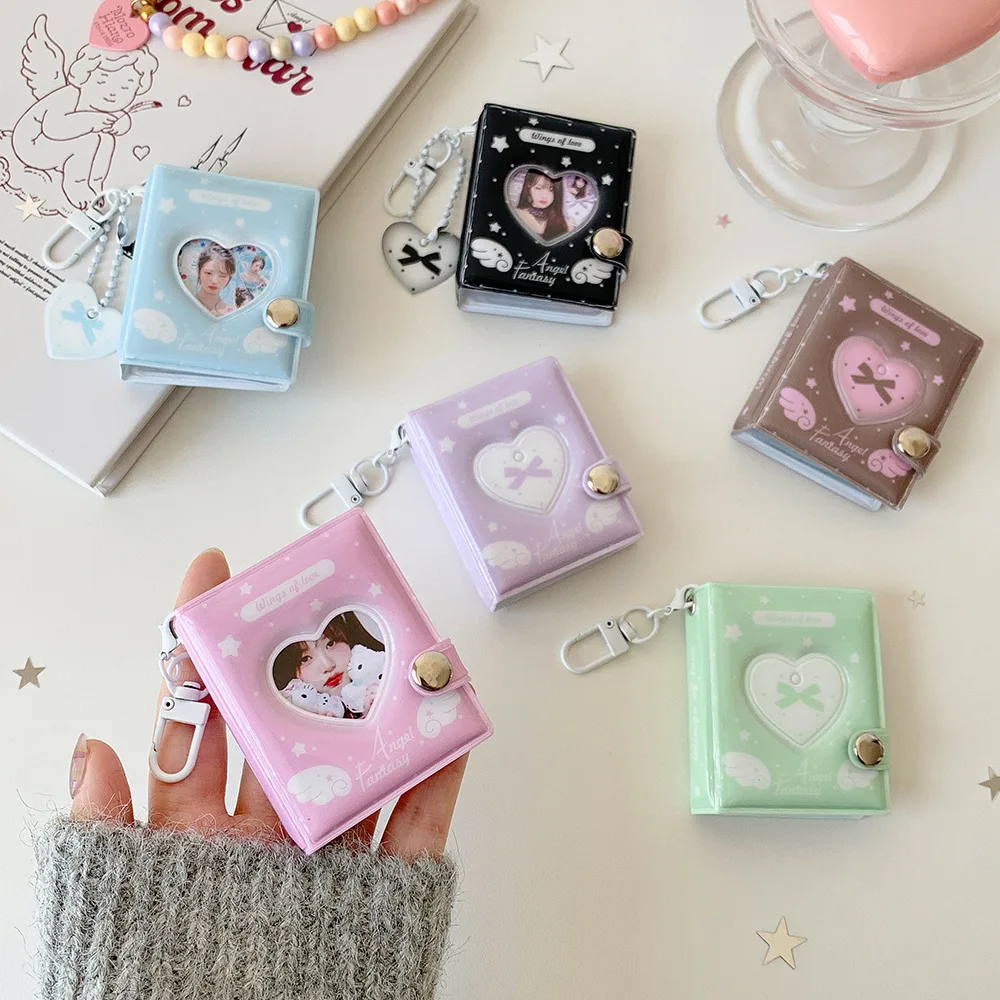 Kpop Fashion Mini Love Wings 2-in Photo Album Cute Girl Backpack Decorative Pendant Keychain Card Holder Polaroid Card Bag Gifts - view 4