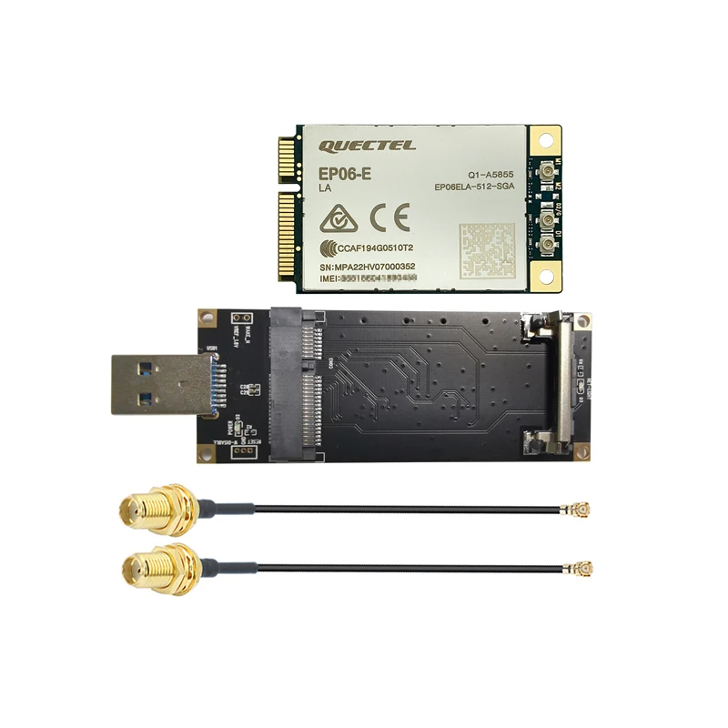 

Quectel EP06-E LTE-A Cat6 Module With MINI PCIE To USB 3.0 Adapter Board For EMEA APAC Brazil GNSS Receiver MIMO Aggregation