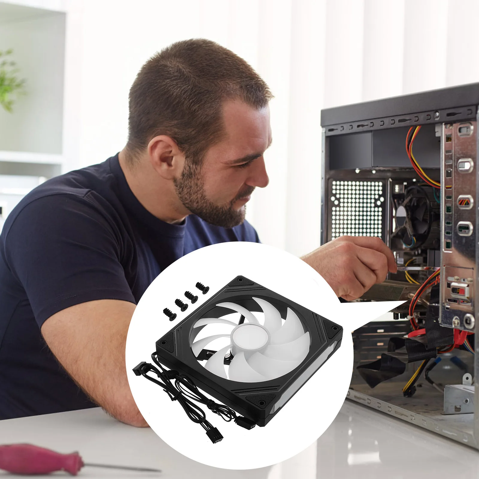 

Argb Case Infinity Mirror Cooling Fan For Pc Desktop Cpu Efficient Cooling Vibrant Lighting Effects Synchronized Rgb