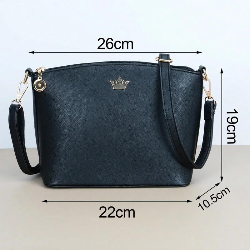 Casual Design Crossbody Bags For Women Pu Leather Fashion Shoulder Bag Metal Crown Ladies Shell Handbags