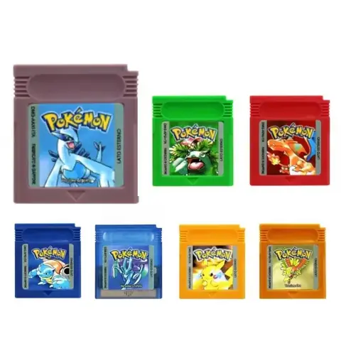 GBC 게임 카트리지 16비트 비디오 게임 콘솔 카드 포켓몬 레드 그린 실버 블루 크리스탈 골든 옐로우 미국/EUR/FRA/ITA/ESP/NOE