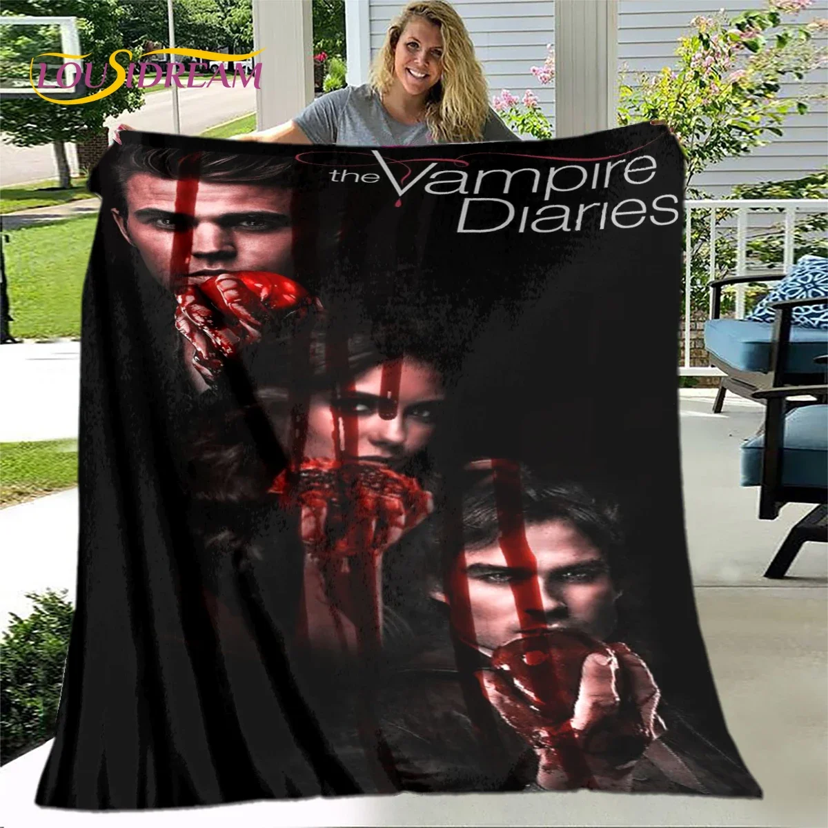 The Vampire Diaries Printed Blanket,Flannel Blanket Throw Blanket,Soft Warm Blanket for Living Room Bedroom Beds Sofa Travel