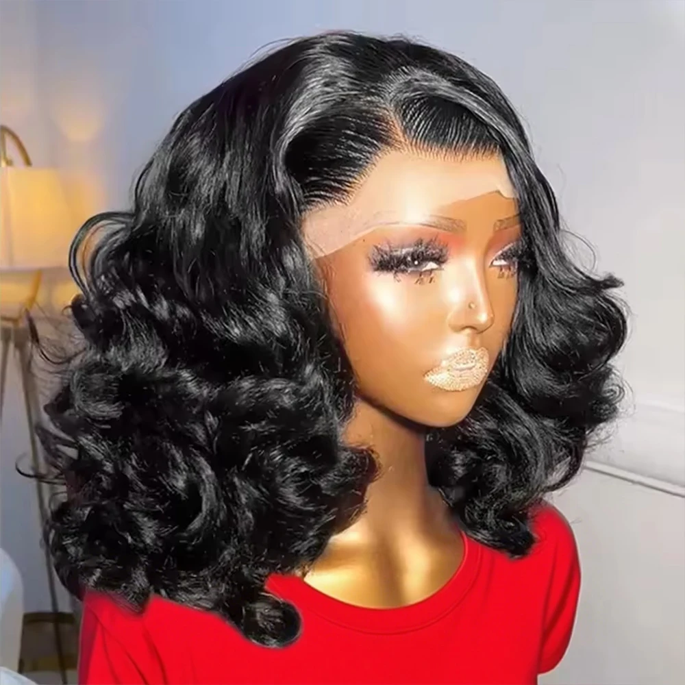 

Парик из 100% натуральных волос Water Wave, предварительно проработанный, с HD-кружевной фронтальной частью 13x6 и 13x4, плотность 250%, безклеевые парики-боб с эффектом Body Wave для чернокожих женщин
