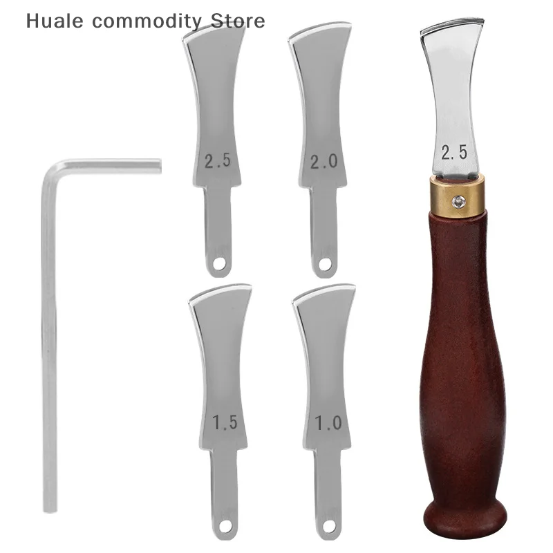 Leather Edge Creaser Tools, Ondiepe Slot Edge Lineer Roestvrij staal voor Leathercraft Krimpen Werken Boog Groef Hete druk