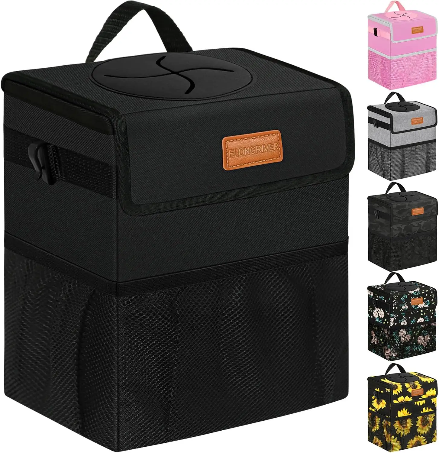 

Car Trash Can for Back Seat Leak Proof, Hanging Vehicle Garbage Bin for SUV Truck Van, Automotive Trash Bag Front Seat Black