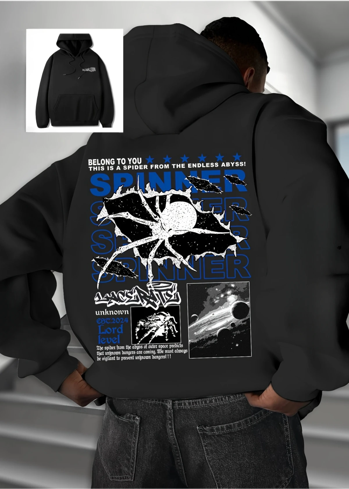 2026 Mens Tear Graphic Hoodie Casual Polyester Pullover Graphic Printing High-end Luxury Both of Men and Women