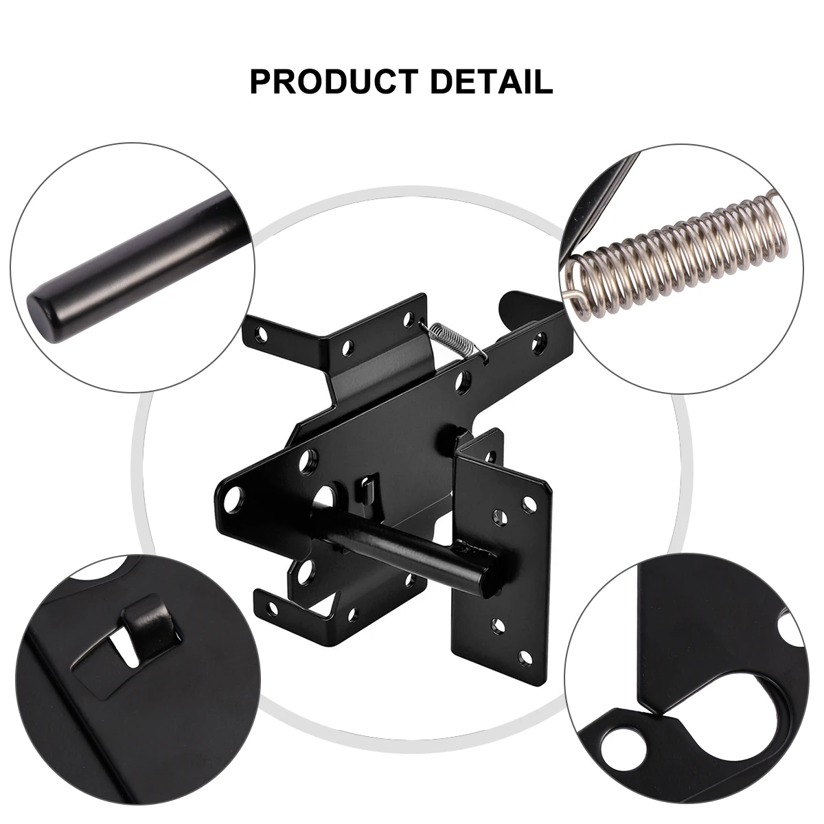 

Quick Pin Door Bolt Latch Outdoor Self-Locking Iron Automatic Post Mount Travel