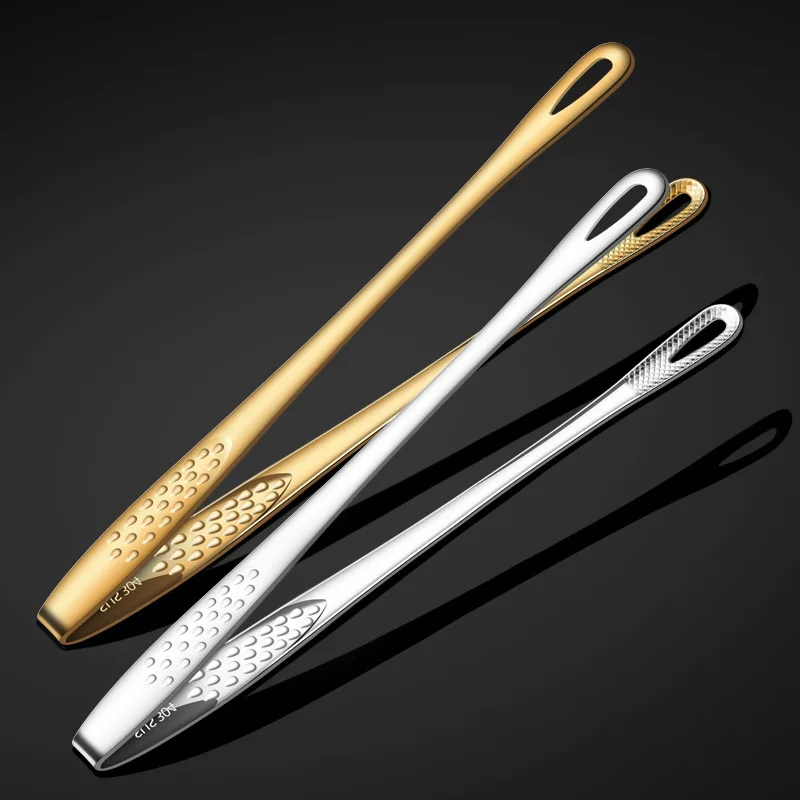 304 Stainless Steel Barbecue Tongs Korean BBQ Food Clip Restaurant-Grade Serving Tongs for Buffet Kitchen and Self-Service Food