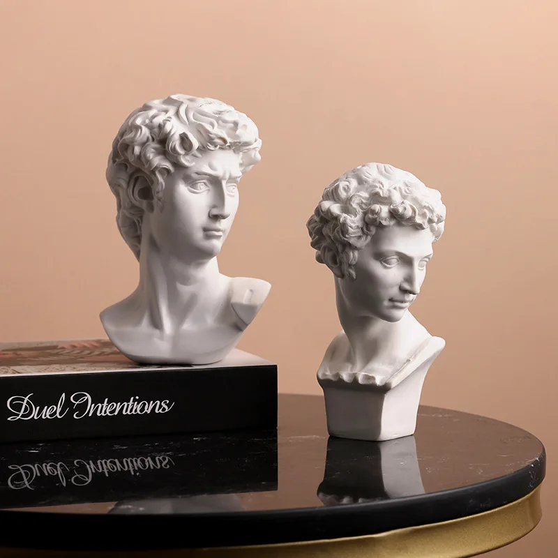 تمثال ديفيد الكلاسيكي - تمثال راتنج مصغر لطاولة الغرور ودعامة الاستوديو ورف الكتب والديكور على الطراز الأوروبي #1