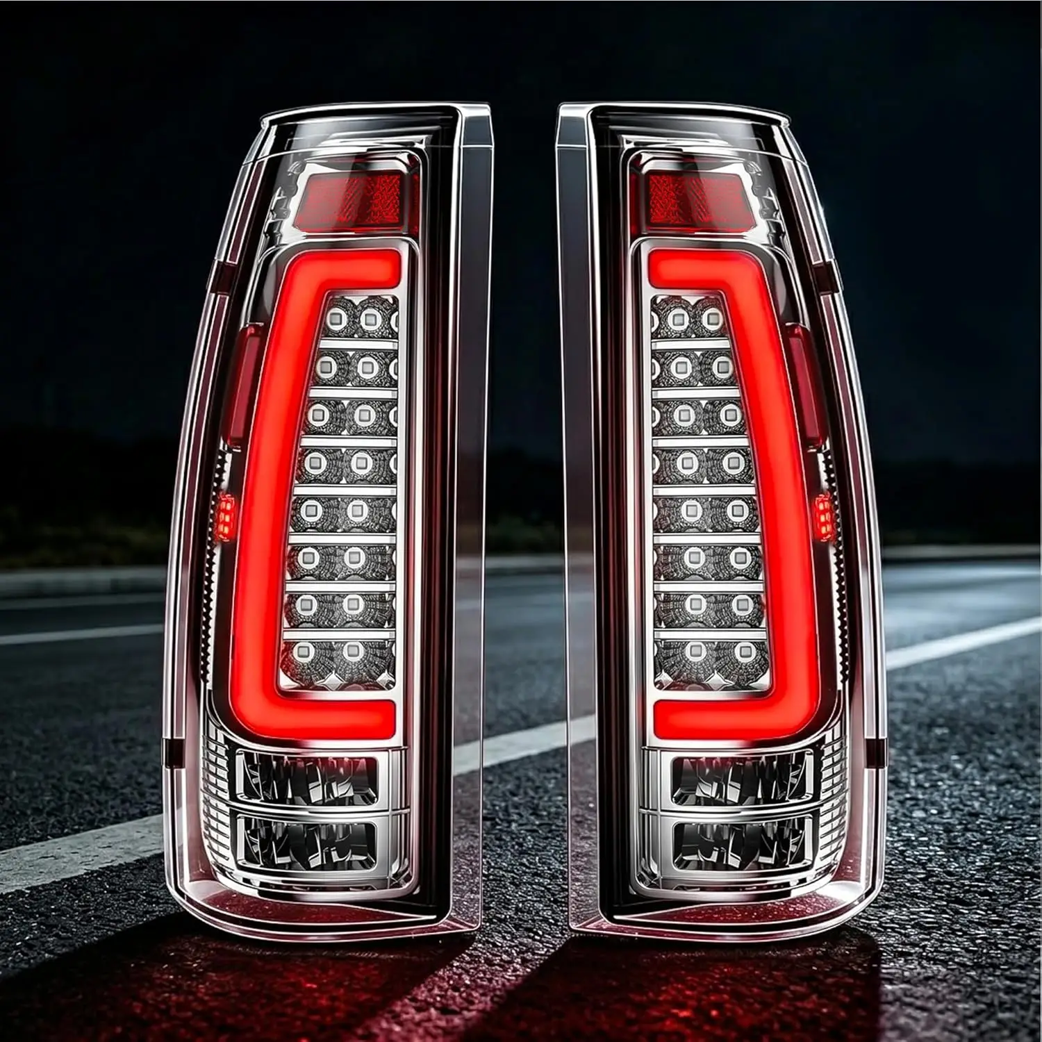 LED Tail Lights Compatible with 1988-1998 Chevy Silverado GMC Sierra C/K 1500 2500 3500 & 1999 2000 Cadillac Escalade Rear Light
