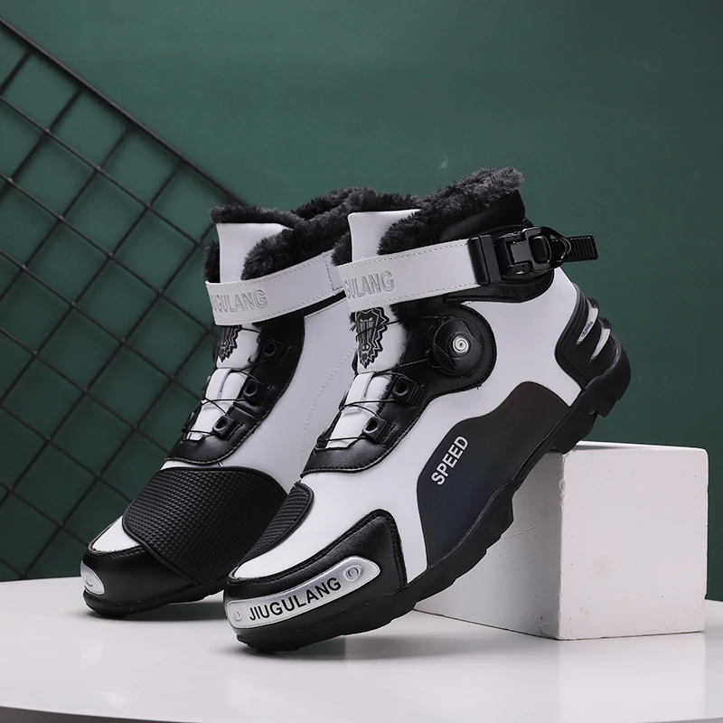 

Motorcycle protective riding boots off-road new four season men's high top anti slip breathable cycling shoes travel equipment