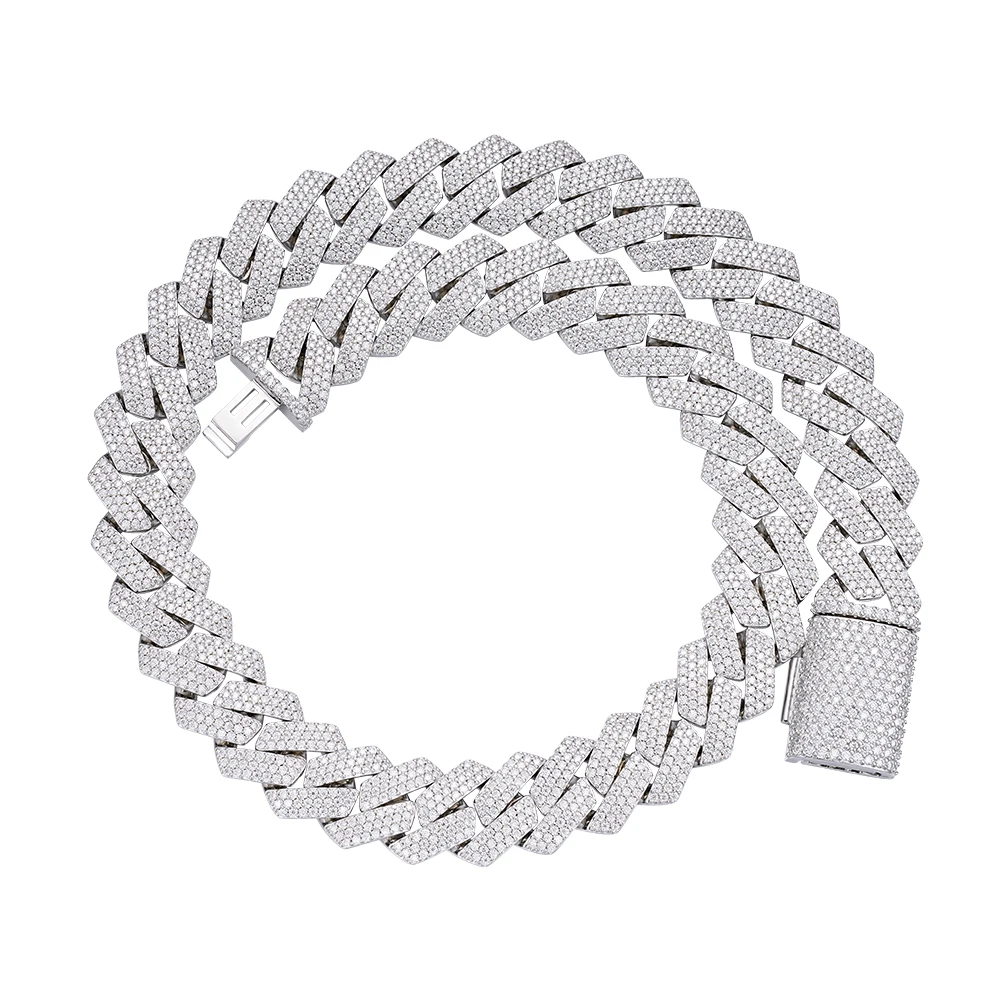 Perhiasan Berkualitas Tinggi 8 - Moissanite Cuban Link Chain Iced Out ulasan dan harga