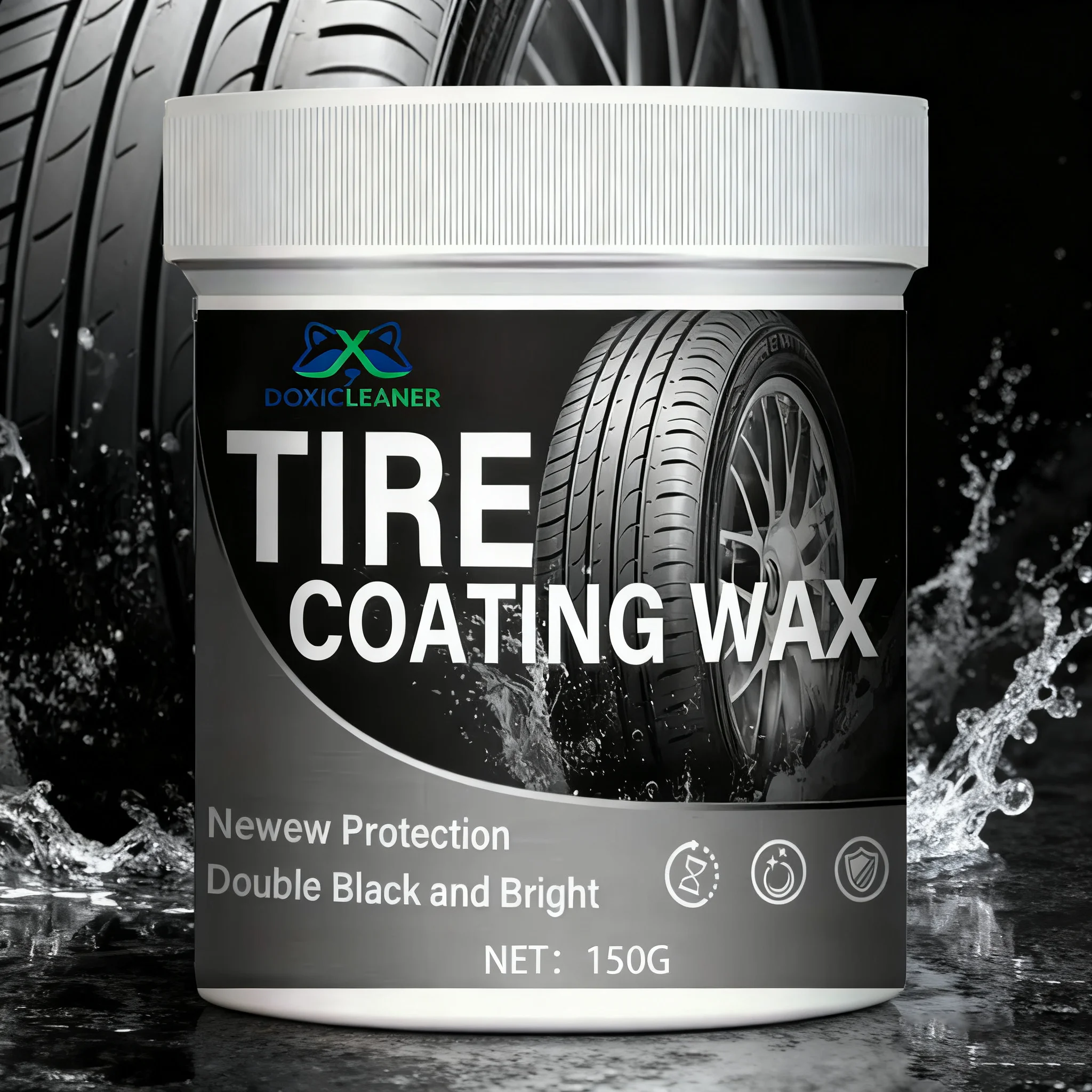 Car Tire Gloss Maintenance Wax, Rust-Proof, Decontamination and Glossy Cream, Suitable for Tire Maintenance