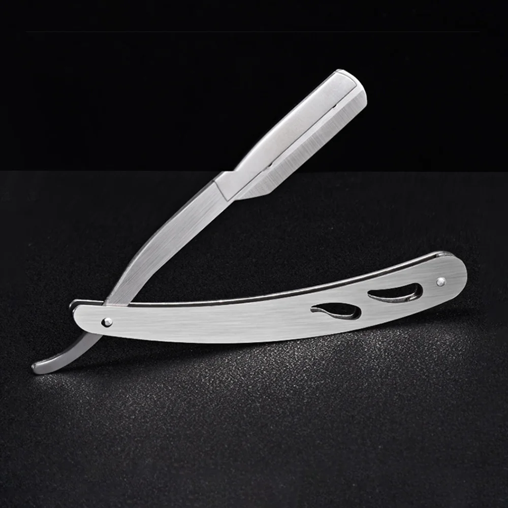 Men Shaving Barber Tools Hair Razor Black Folding Shaving Knife Stainless Steel Straight razor Salon Hair Tools Without blade