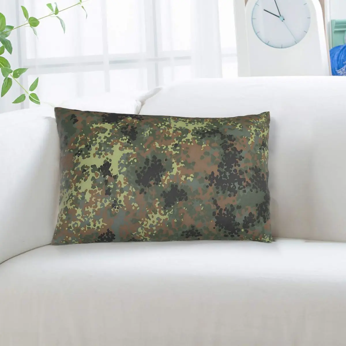 Splintertarn German WW2 Camouflage Army Military Camo Rectangle Pillowcase Cushion Cover Decor Bedroom Bed Home Throw Pillow