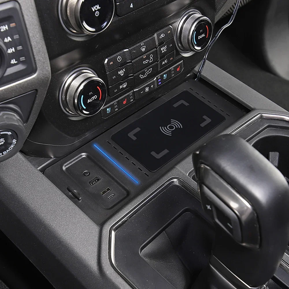 

Автомобильное беспроводное зарядное устройство для Ford F-150 F150 2015-2021, беспроводное автомобильное зарядное устройство, пластиковая подставка для ПК, быстрое зарядное устройство 15 Вт