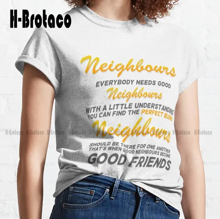 Lyric Sheet Design With Grey Text [Neighbs] Classic T-Shirt Muscle Shirt Custom Aldult Teen Unisex Digital Printing Tee Shirts