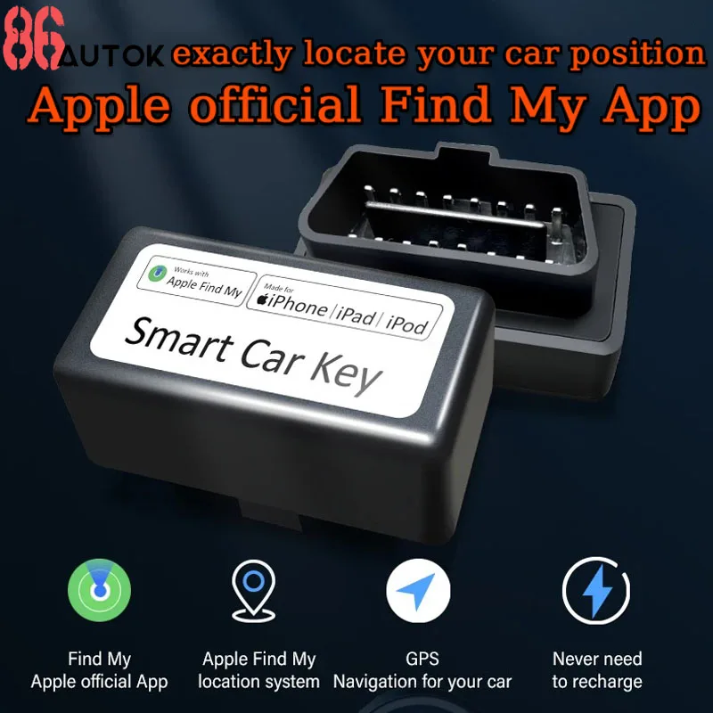 Universal GPS Tracker Car OBD Charger Cigarette Lighter USB Type-C for Auto Iphone Ipad GPS Locator Find My Apple Official App