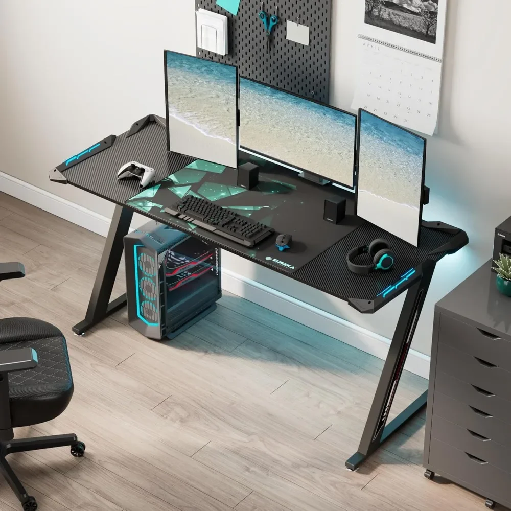 Gaming Desk with led Light 60 inch Desk RGB Home Office Gamer Desk