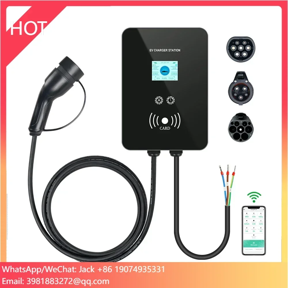7KW 11KW 22KW 16A 32A Type 1 Type 2 GBT Wallbox Wall-mounted Portable Ac Ev Charger Electric Car Charging Station