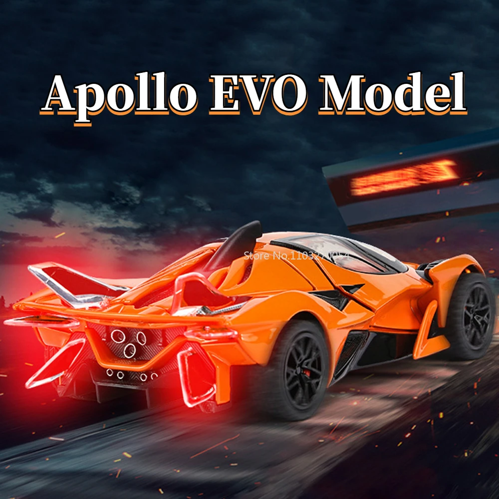 

1/32 Apollo EVO, модель спортивного автомобиля из сплава, металлические литья под давлением, имитация внутреннего дизайна, дверная банка, модель транспортных средств, детские подарки, серия