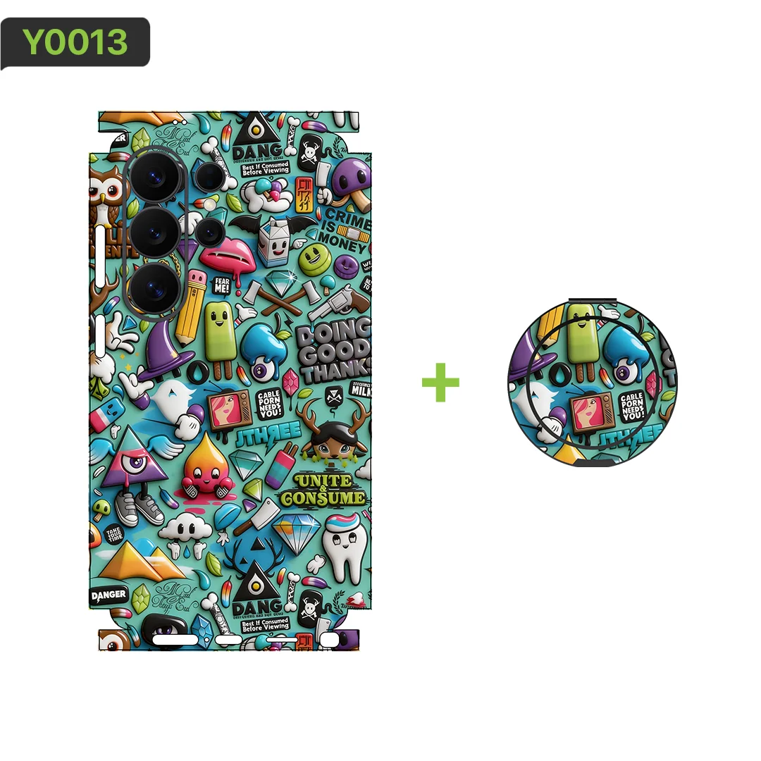 

BUNDLE05 Decal Skin for Samsung Galaxy S25Ultra Plus S26 S24Ultra S23 Back Screen Protector Cover Wrap Holder Sticker