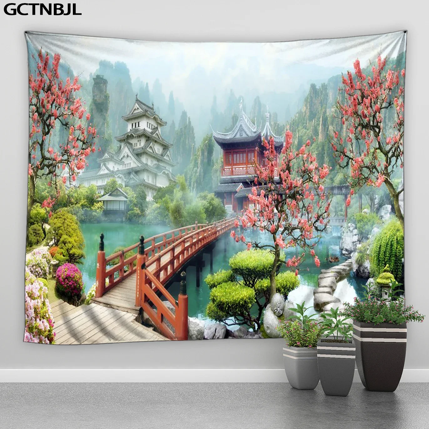 Bamboo Forest Decor Tapestry Zen Green Grove Path Tapestry Wall Hangings Large Tapestry for Bedroom Living Room Dorm Man Cave