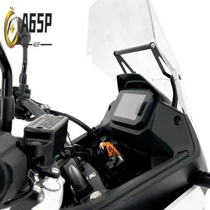 

A65P-1 Piece Motorcycle Windshield Stand Holder Mobile Black Metal For Honda XL750 Transalp 2023 2024 XL 750