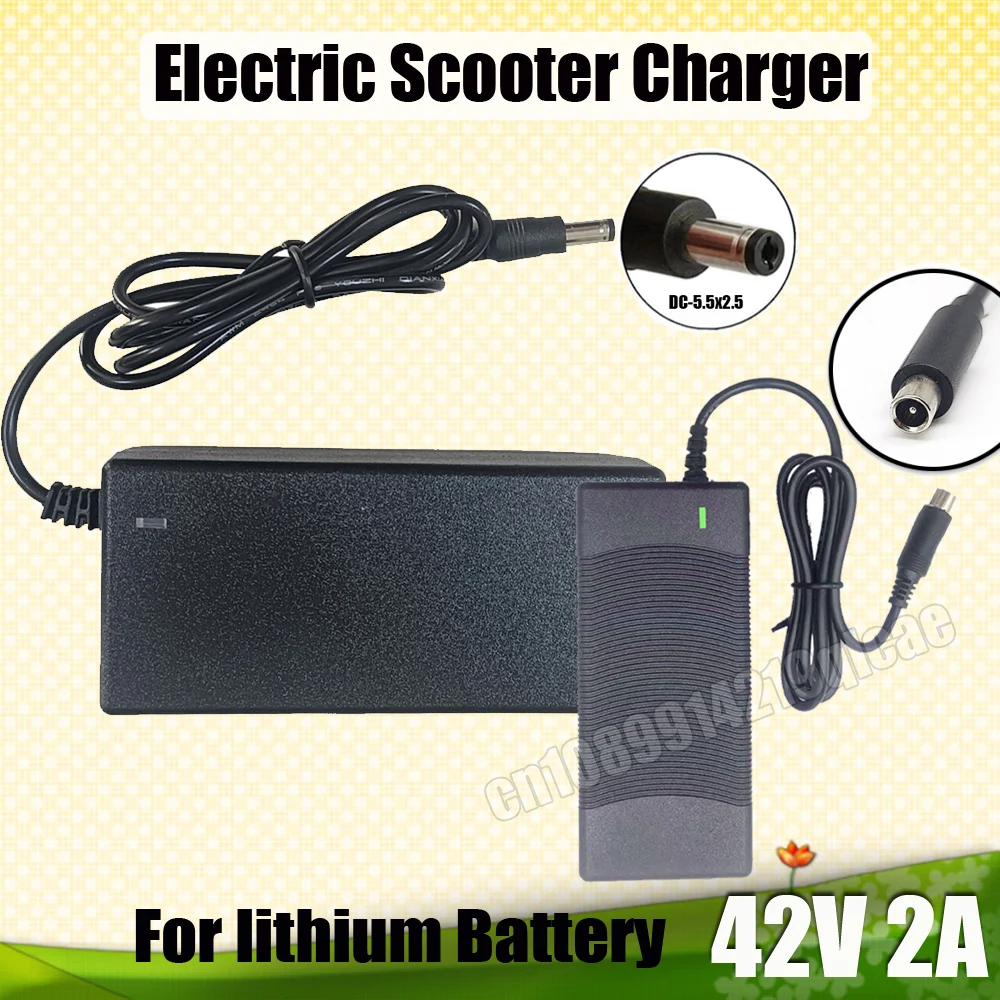 

42V 2A Lithium Battery Charger For E-scooter DC Plug With Adapter For Xiaomi Plug For 36V Lithium Scooters Power Charger Adapter