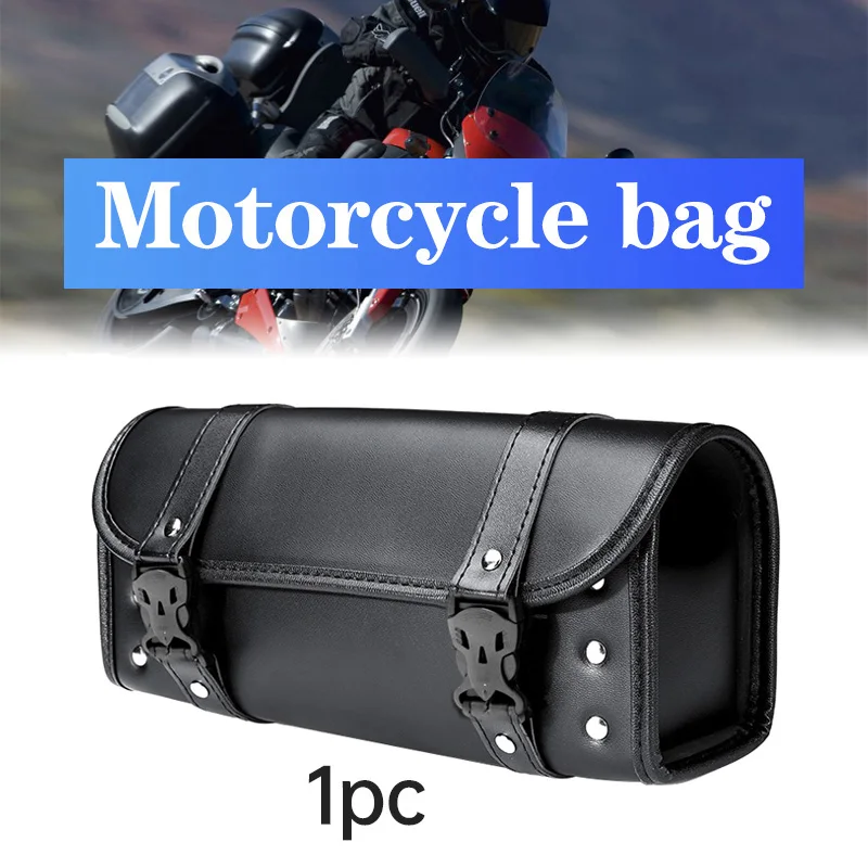 PU Leather Motorcycle Handlebar Bag Tool Side Pack Durable Waterproof for Motorbike Car Head/Tail Hanging Holder Bags Universal