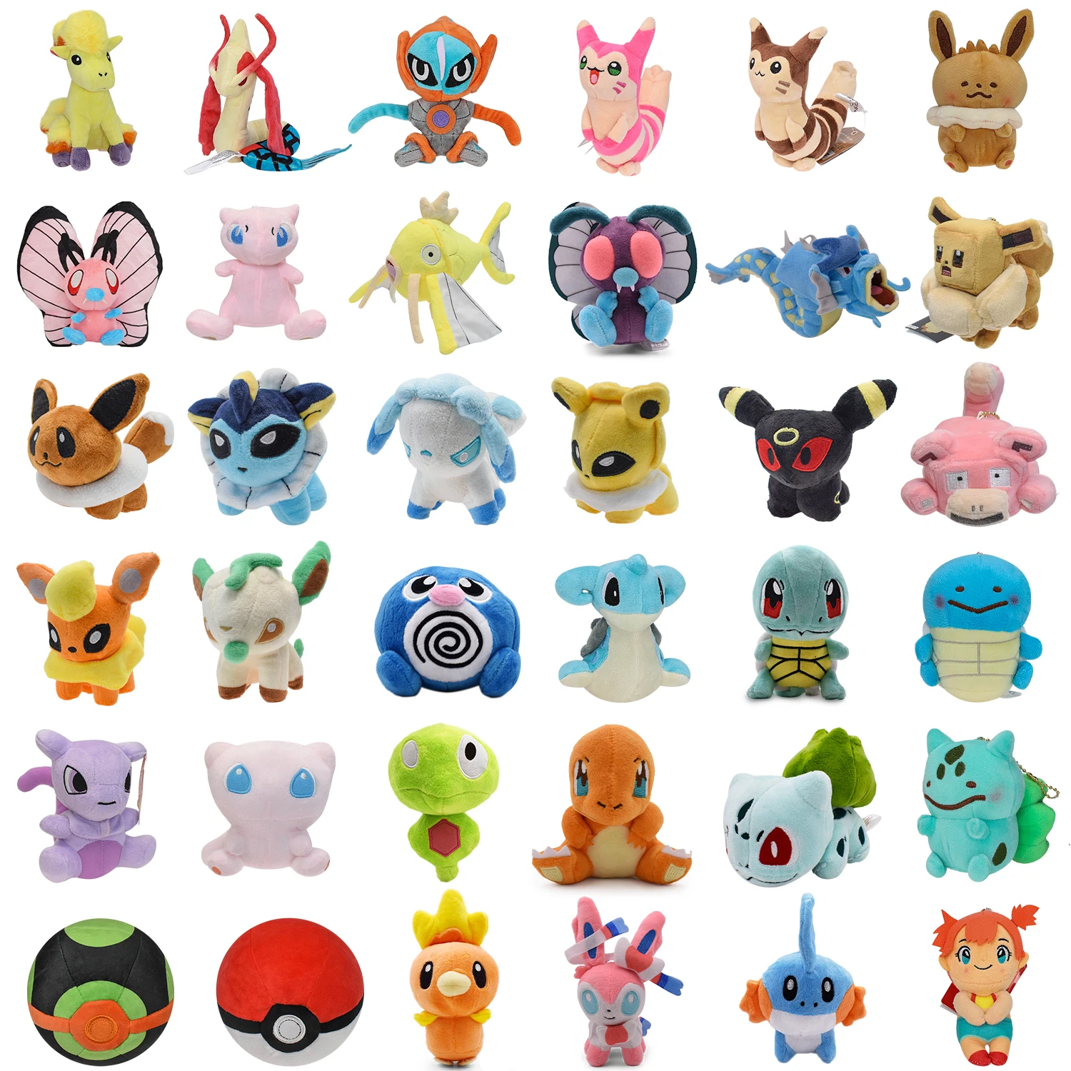 

36Style Pokemon Peluche Stuffed Toy Ponyta Milotic Deoxys Lapras Furret Butterfree Gyarados Zygarde Poliwag Soft Plush Doll Gift