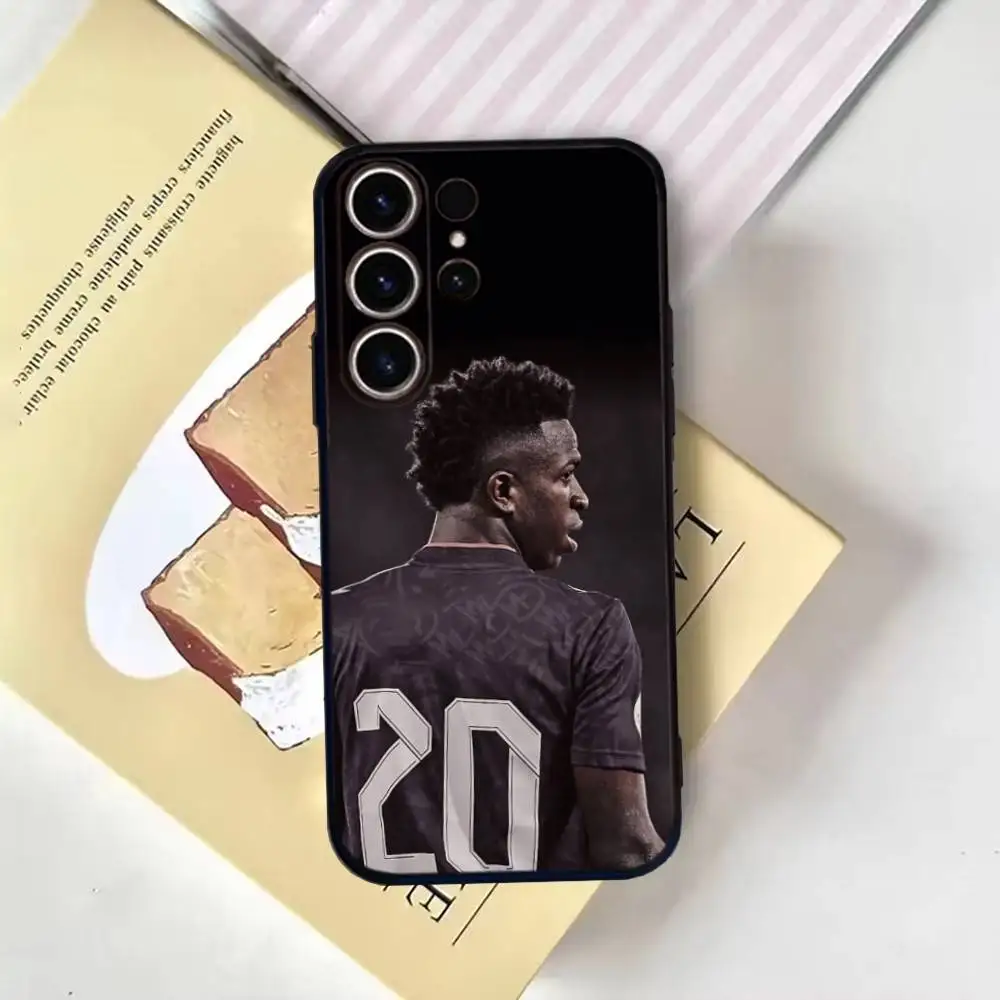 football Vinicius Junior Phone Case For SamsungS25,24,21,22,23,30,Ultra,20,Plus,Fe,Lite,Note,10,9,Soft Black Cover - Image 4