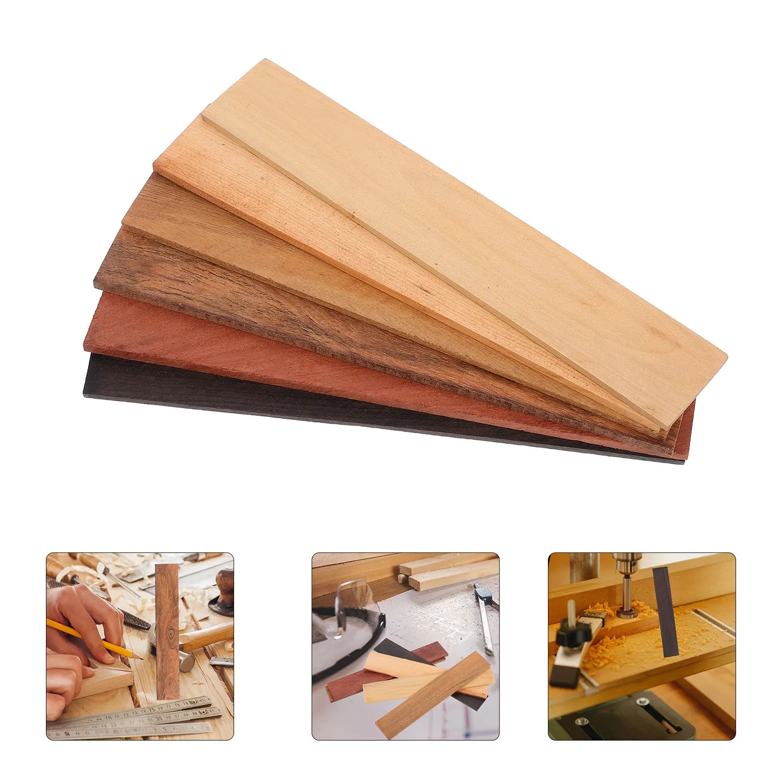 

6 pcs Replacement Rosewood Planks Textured Wooden Panels Diy Garden Board Engraving Durable Wood Pieces For Diy
