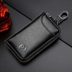 Leather Car Key Protector Bag Key Holder Keyring Wallet Zipper Bag For Volkswagen Tiguan VW GTI TOURAN Polo 3GD 853 601 B Jetta