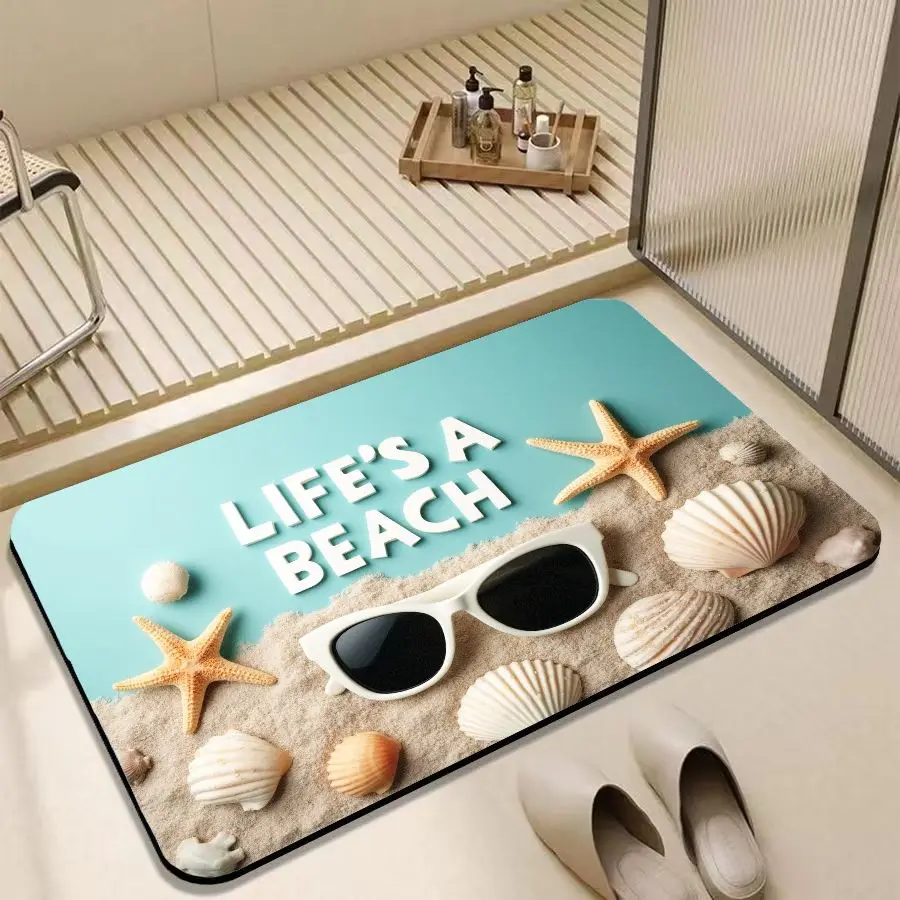 VIKAMA Modern Summer Style Diatomaceous Earth Floor Mats Bathroom Toilet Doorway Entryway Foot Mats Home Decoration - Image 2