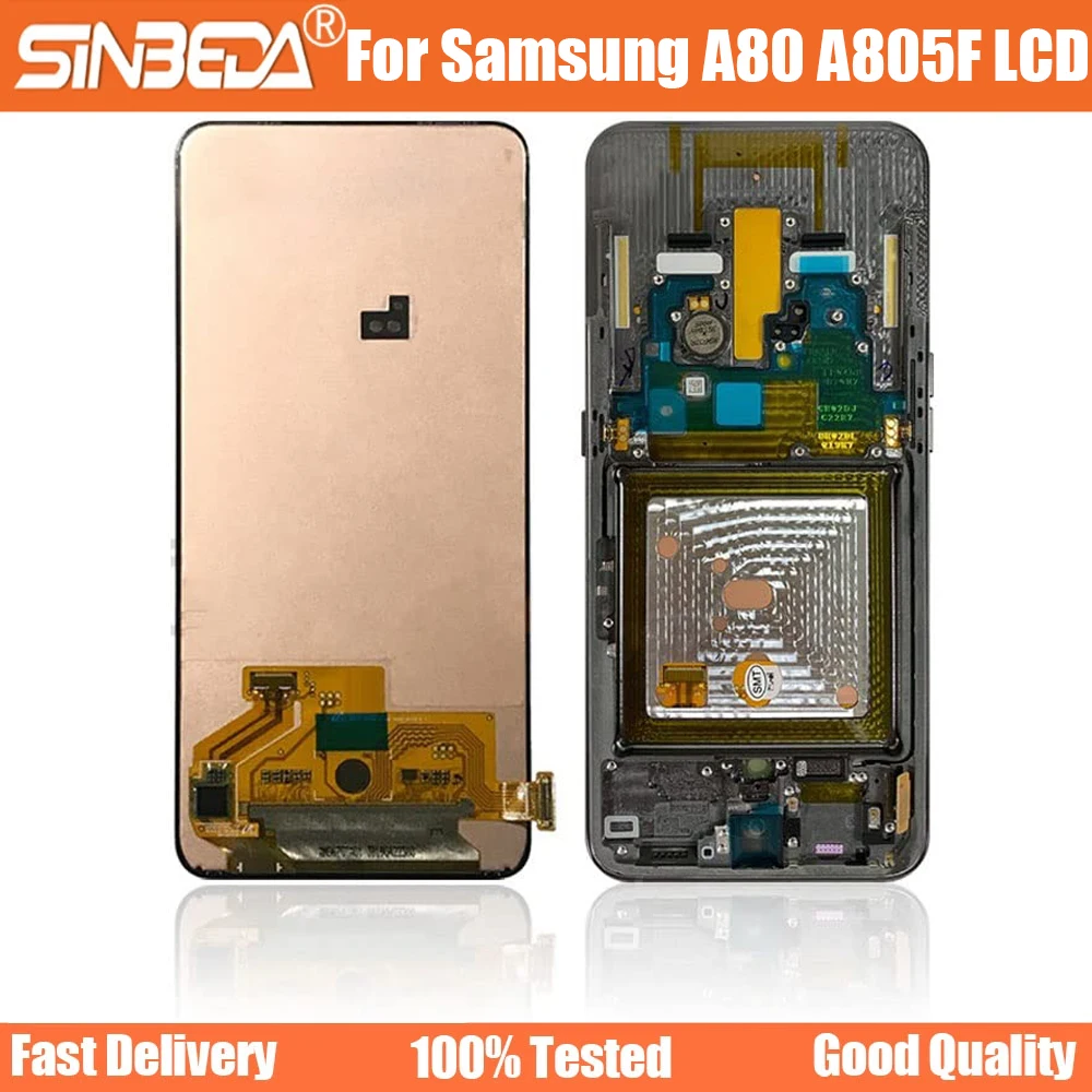 AAAAA OLED For Samsung Galaxy A80 A805F A80 A805 LCD Display Touch Screen Replacement Digitizer Assembly OLED lcd For Galaxy A80