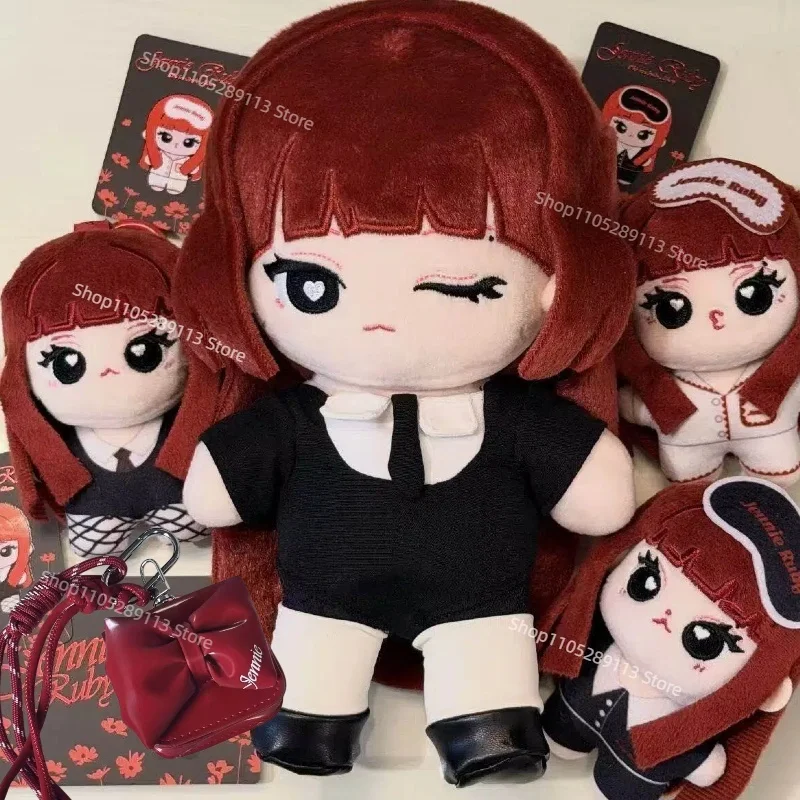 

New Idol 20cm Ruby Jennie Plush Doll Cartoon 10cm Plush Pendant Doll Toy Soft COS Dress-up Fans Gift Collectible Cotton Kid Gift