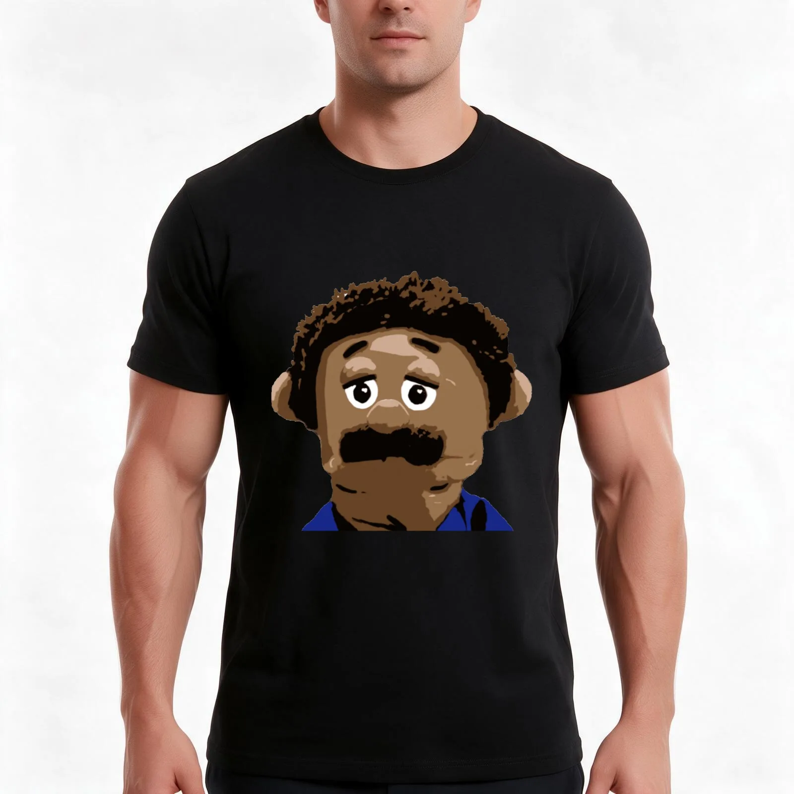 Awkward Puppets T-Shirt, Summer Casual Cotton Tee, Oversized Streetwear Tops, Vintage Graphic Print, Loose Fit Short Sleeve
