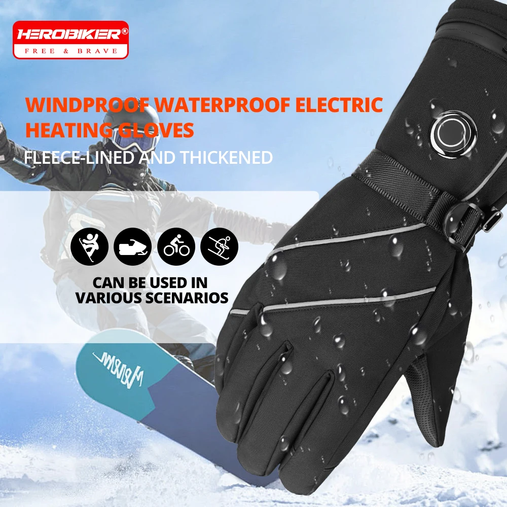 

Winter Rechargeable Electric Liner Heated Gloves Motorcycle Gloves Ridng Accessories Hand Warmer for Outdoor Riding Skiing
