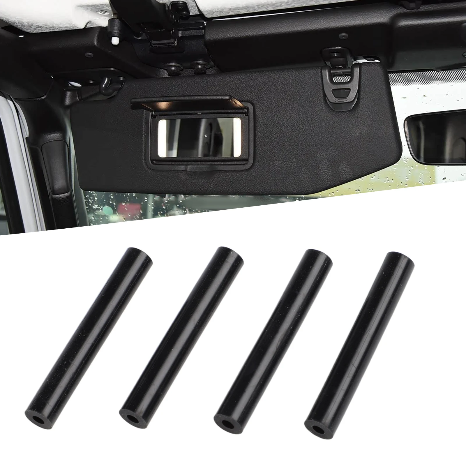 4Pcs Left Right Sun Visor Repair Tube Kit For Jeep For Wrangler For JK 2007-2017 For Left And Right Visor Support