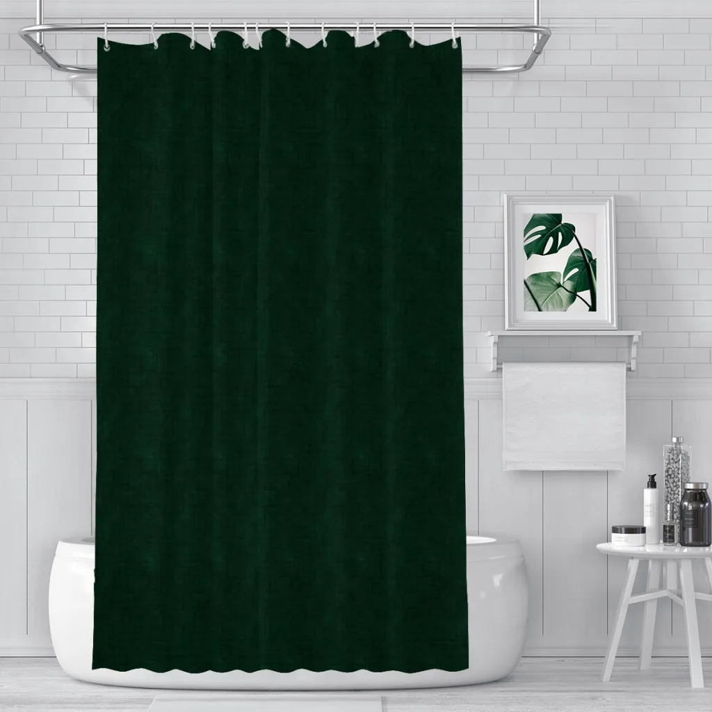 Textured dark green, solid green Shower Curtain for Bathroom  Aesthetic Room Decoration