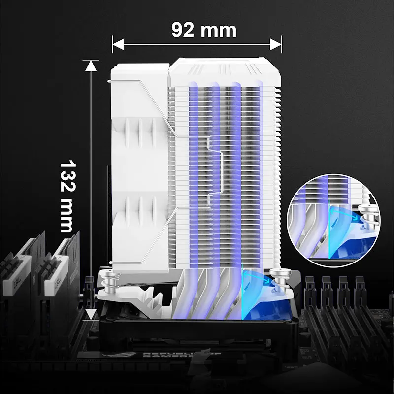 Imagem -06 - Upsiren Walrus Assassin 90 Radiador com Display Digital Tubo de Calor Argb Torre Única Ventilador Único Chassi Radiador de Resfriamento de ar