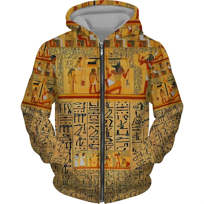 Ancient Egypt Eye of Horus God 3d Print Zipper Sweatshirts Men Women  Hooded Oversized Hoodie Kids Zip Up Sweatshirts Tracksuits