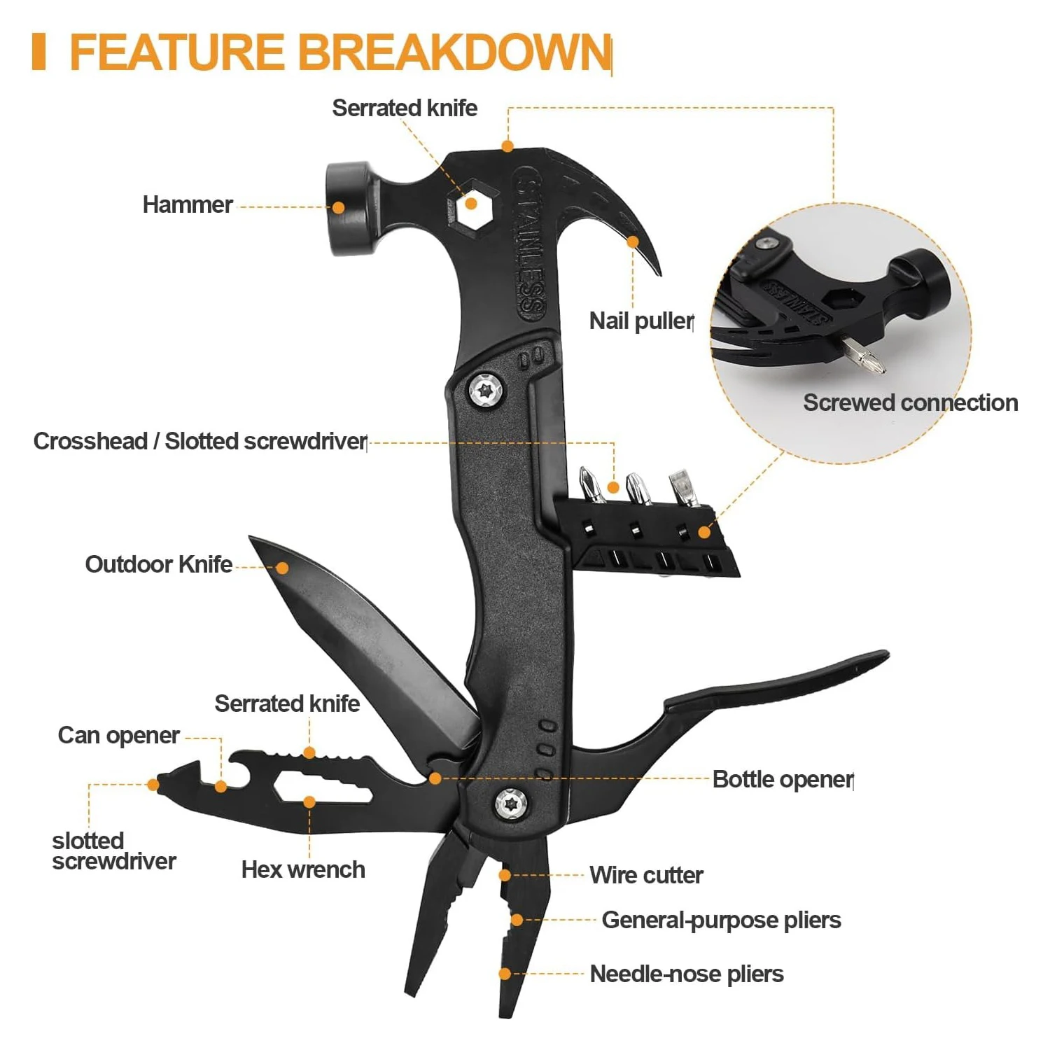Outdoor-Multitool Camping Mult – Woodworking Hammer Bewertung und Preis