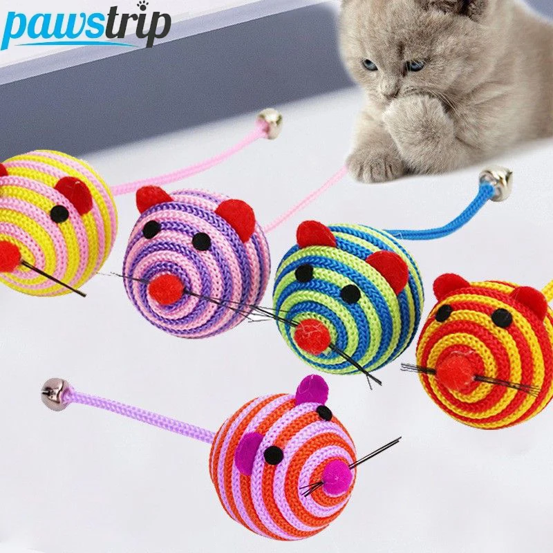 5/10 stücke Katze Nylon Maus Spielzeug Interaktive Katze Spielzeug Mit Glocke Lustige Katze Necken Spielzeug Langlebig Kätzchen Selbst-spielen Tier Spielzeug