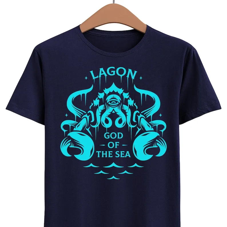 Lagon God of the Sea Unisex T-shirt - Last Epoch Shirt - Rpg, Action Rpg Video Game Tee - Eterran God World of Eterra