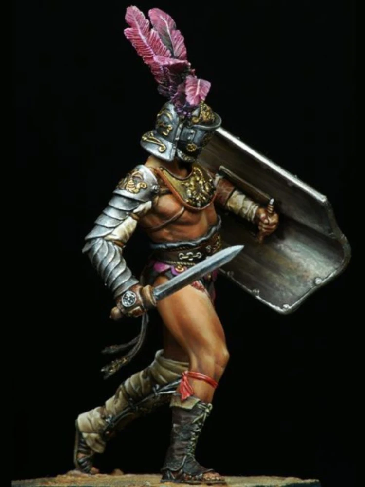 1:24 75mm Resin Figure Model Kit Historical Hobby  Miniature Gladiator Diorama Figurine Unassembled and Unpainted Free Shipping